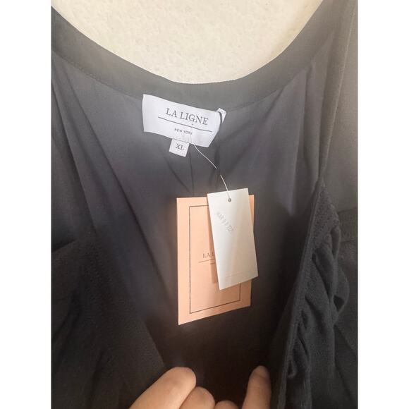 La Ligne Demeter linen silk blend Dress in black XL - Picture 8 of 8